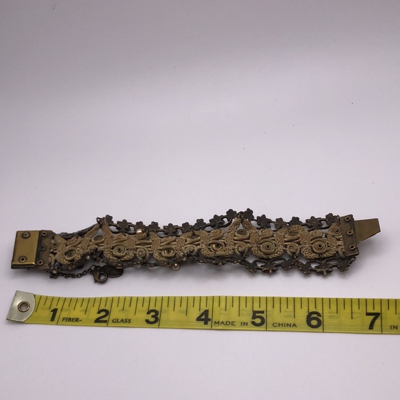 VTG Michal Negrin large cuff bracelet One of a kind. Bohemian. Floral. Signed - Picture 15 of 16